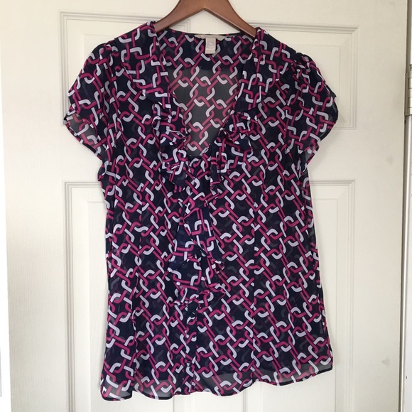 Banana Republic Tops - Banana Republic semi-sheer links blouse Size XL